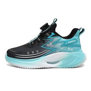 Кроссовки для бега с низким верхом, противоскользящие, с амортизацией от ударов, износостойкие, дышащие, детские BOBDOG, черный/зеленый