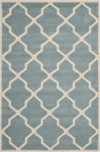 SAFAVIEH Chatham Collection ковер 69 x 153 см Blue/Ivory CHT735B ручной работы Trellis премиальная шерсть