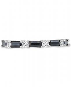 Кольцо из стерлингового серебра с черной шпинелью (5/8 карата) и белым цирконом (1/5 карата) Macy's, Silver