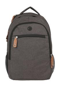 Рюкзак, меланжевый, сетчатые отделения, однотонный Globetrotter, серый