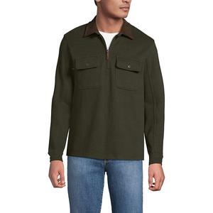 Мужской свитер Bedford Rib с молнией на четверть Lands' End, Havana Brown