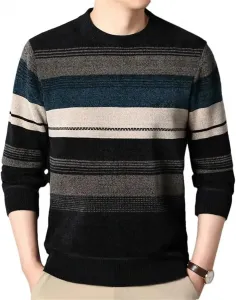 Мужской полосатый вязаный свитер O-Neck