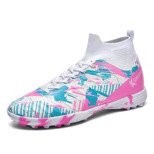 DOUBLE STAR 88 Устойчивые к скольжению и истиранию легкие футбольные бутсы унисекс розовый цвет сакуры, цвет Cherry Blossom Pink Turf