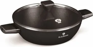 Низкая кастрюля с крышкой, 28 см, Blaumann BL3999 | Черное серебро Berlinger Haus