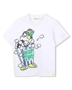 Белая хлопковая футболка для мальчика Billieblush, белый