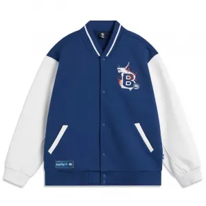 LINING Баскетбольная коллекция бейсбольная куртка мужская синяя слоновая кость, Navy Ivory