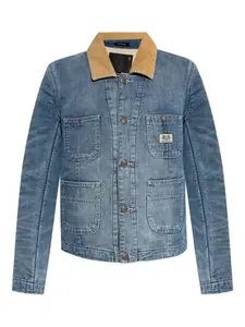 Джинсовая куртка с вельветовым воротником R13, синий