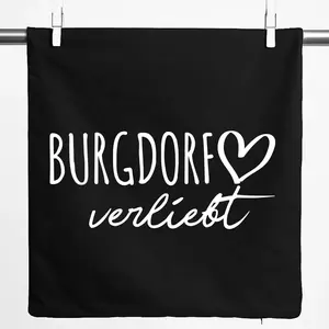 Наволочка Huuraa Burgdorf in Love Gift 40x40 см, черный хлопок, Burgdorf Present Hellweg Druckerei