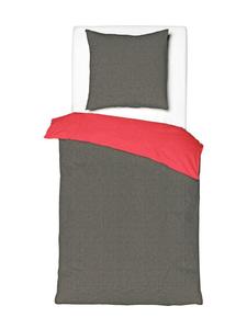 Комплект постельного белья из двух частей, двусторонний, из перкаля, 135x200 см, двухцветный: антрацит/красный JACK, 135x200 см