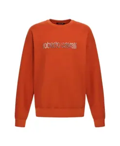 Оранжевая толстовка с логотипом, произведено в Италии. Roberto Cavalli, оранжевый