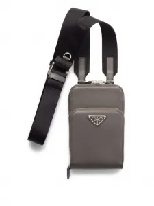 Сумка для телефона с круговой молнией Prada, серый