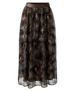 Длинная юбка из тюля с пайетками Oui, мультиколор