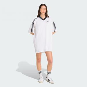 Платье Adidas Adicolor Soccer Jacquard Oversize Dress, белый/черный