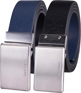 Ремень Calvin Klein для мужского костюма «два в одном» с современной пряжкой и двусторонним дизайном, Blue/Black Plaque