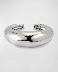 Большой шарнирный браслет-манжета цвета расплавленного серебра Alexis Bittar, цвет Silver