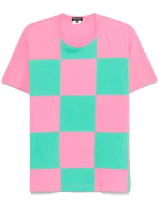 Футболка в клетку Comme des Garçons Homme Plus, розовый
