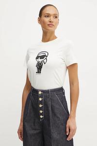 Хлопковая футболка IKON SKETCH Karl Lagerfeld, бежевый