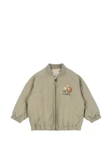 Стеганый бомбер Juno с вышивкой Konges Sløjd, коричневый