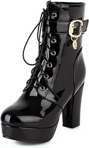 Женские модные массивные ботильоны на высоком каблуке MRKEWUNEY, 20 Black