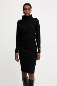 Шерстяное платье Twinset, черный