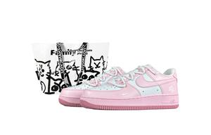 Nike Air Force 1 Princess On The Run нескользящие устойчивые к истиранию низкие детские скейтбординг кроссовки Pink для подростков