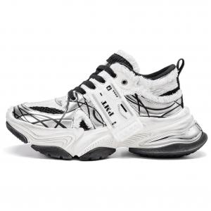 Pmt ПМТ нескользящие дышащие легкие утепленные низкие массивные кроссовки унисекс белый черный - черный, цвет Black