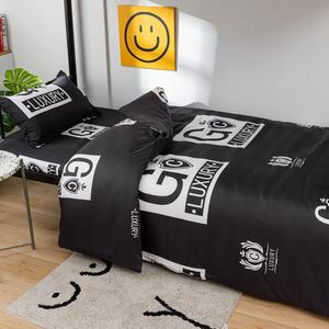 Muji Пододеяльник 150х200 см, японский стиль, клетка, цвет Pure Bright Black, Black And White Space