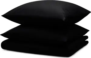 Комплект постельного белья 200x200 см + 2 наволочки 50x80 см - Простыни из микрофибры 200x200 см - Комплект постельного белья из 3 предметов, черный Blumtal