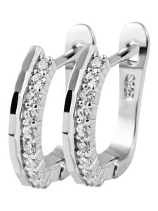 Adeliás Женские серьги - серьги-кольца на шарнирах из серебра 925 пробы с кубическим цирконием в серебре