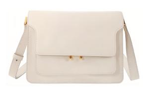 Сумка через плечо из телячьей кожи MARNI, средний размер, женская, белая