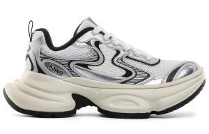 Кроссовки женские толстые низкие черный/серебряный Kappa