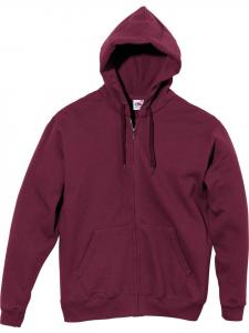 Толстовка унисекс с капюшоном бордового цвета Fruit of the Loom