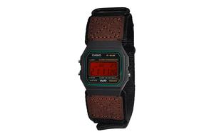 CASIO Мужские часы Retrofit Series с кварцевым механизмом и нейлоновым ремешком, черный циферблат