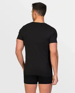Мужская майка из соевой пряжи с короткими рукавами и круглым вырезом ZD, черный