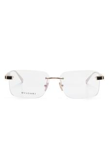 Bvlgari очки в прямоугольной оправе, золотистый