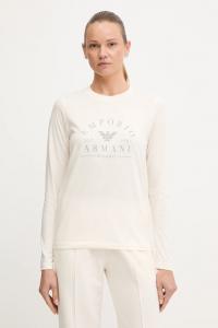 Хлопковый лонгслив Emporio Armani Underwear, бежевый