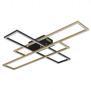 Потолочный светильник LED DAKARI, LED-модуль 1 шт., теплый белый, потолочная лампа, регулируемая, для гостиной и спальни Globo Lighting, черный/золотой