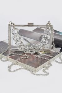 Transparent Hard Case W/stoned Chain FASHNZFAB, серебряный