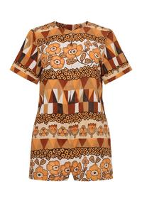 Tilly Ромпер в ромбовидных цветах коричневого цвета CAROLINA K