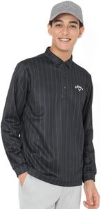 Мужская поло-рубашка с длинным рукавом Callaway C25233114, на флисовой подкладке, термобелье, полосатый узор, теплая, для игры в гольф, черный