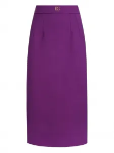 Шерстяная юбка миди DOLCE & GABBANA, фиолетовый