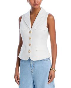 Жилет с вырезными лацканами AQUA, белый
