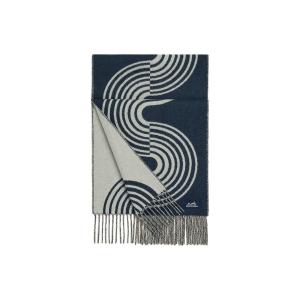 HERMES Вязаный шарф унисекс синий, Blue