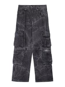 Мешковатые джинсы-карго Bershka, Black Denim