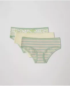 Женские хлопковые трусики-хипстер с кружевом, 3 шт., органический хлопок Pact, мультиколор