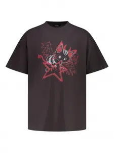 Футболка с графичным принтом We11Done, серый