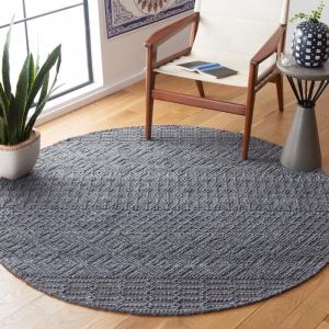 Ковер SAFAVIEH, 183 x 183 см, Casablanca Shag Collection Dark Grey CSB276H ручной работы в стиле бохо с бахромой