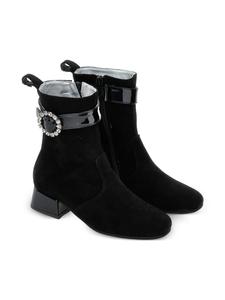 Monnalisa ботинки с кристаллами, черный
