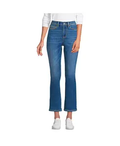 Женские джинсы Recover Denim с высокой талией и клеш Lands' End, синий