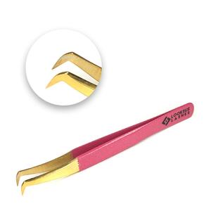 Розовый пинцет для ресниц - 4 Looksus Lashes